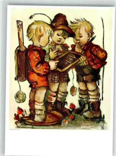 Drei Jungs bei einer Rechenaufgabe auf der Kreidetafel Verlag Josef Müller Nr. 5333