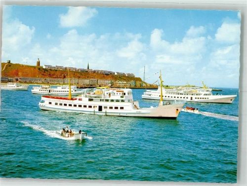 Helgoland Weiße Flotte auf Reede Hafen