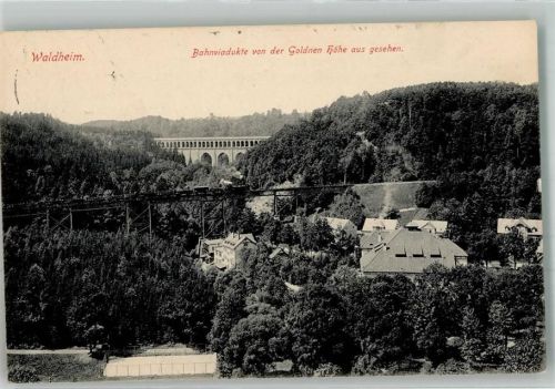 Waldheim 1915 Eisenbahn Bahnviadukt Feldpost WK I
