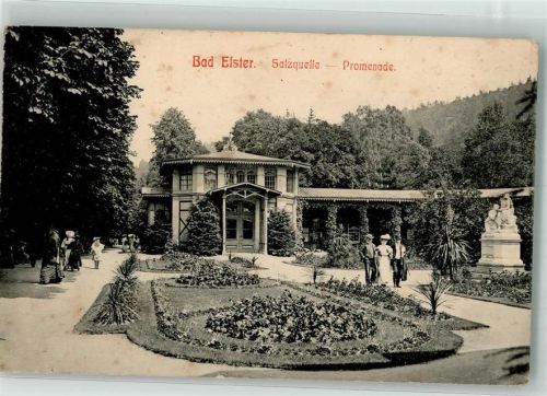 Bad Elster 1913 Promenade mit Salzquelle Mode