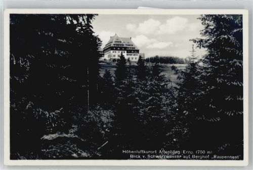 Altenberg Blick von Schwarzwasser auf Berghof Raupennest