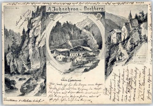 Buchberg Künstlerkarte, Kapelle, Teilansicht, Buchberger Mühle beschnitten