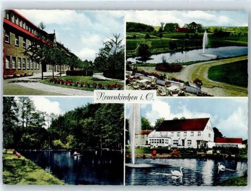 49434 W2846 Neuenkirchen , Oldenburg Gebrauchsspuren Café, Pension Bergquell, Schwanenteich, Clemens-August-Klinik