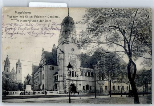 Magdeburg Museum mit Kaiser-Friedrich-Denkmal, Dom