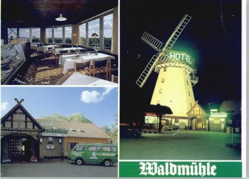29562 W3117 Suhlendorf - Hotel Restaurant Waldmühle bei Nacht