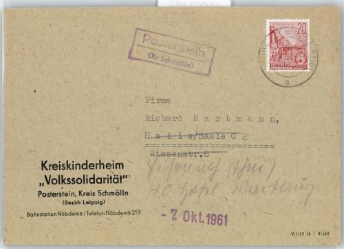 Schmölln Landpoststempel Posterstein