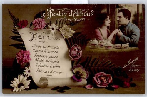 Verlag Vise Paris Nr.2397 , gedeckter Tisch , Liebe , Poesie