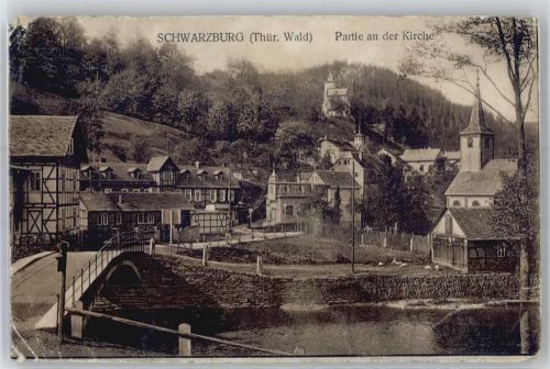 Schwarzburg Partie an der Kirche, Brücke