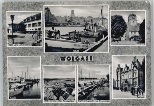Wolgast Hafen, Vier Jahreszeiten, Kirche, Postamt