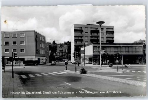 58675 W5870 Hemer - Ortsansicht, Straßenkreuz am Amtshaus
