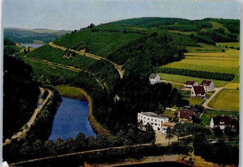 Lantenbach Fliegeraufnahme, Café, Restaurant, Pension Haus Vollbach AKU1