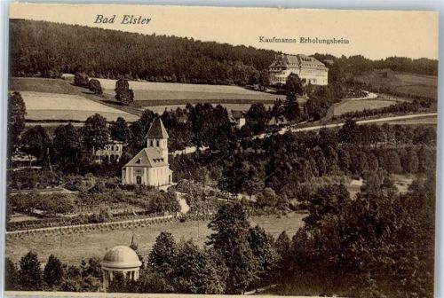 Bad Elster Kirche, Ortsansicht, Kaufmanns Erholungsheim