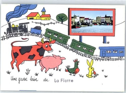 La Flotte Leporello, Eisenbahn, Hafen, Kuh, Schwein, Hahn, Hase