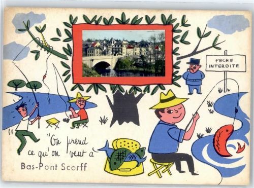 56620 Pont-Scorff - Leporello, Angler, Humor Angeln