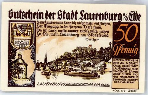 Lauenburg Gutschein 50 Pfennig