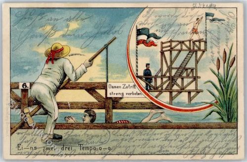Schwimmen Lithographie