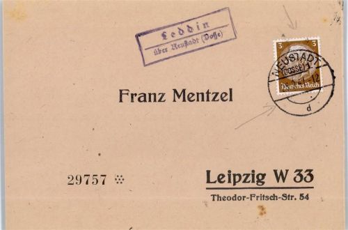 Neustadt Landpoststempel Leddin