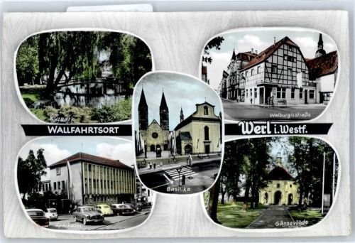 59457 W4760 Werl - Kurpark Walburgisstraße Gänsevöhde Basilika Sparkasse Auto AKU1