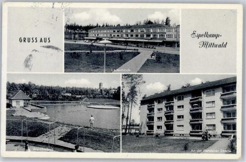 Espelkamp Schwimmbad Waldfreibad Wohnhaus Rahdener Straße Ladenblock