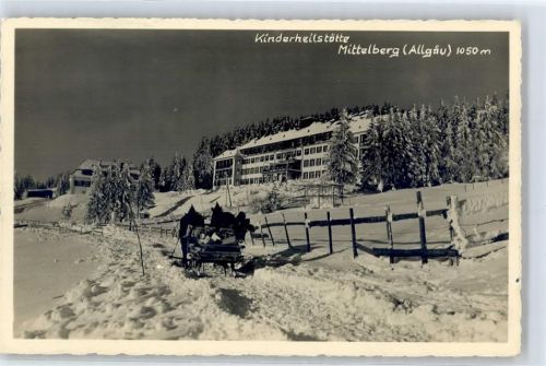 Mittelberg 1936 Winter Pferdeschlitten Kinderheim