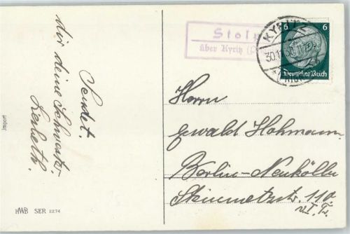 Stolpe Landpoststempel Geburtstag