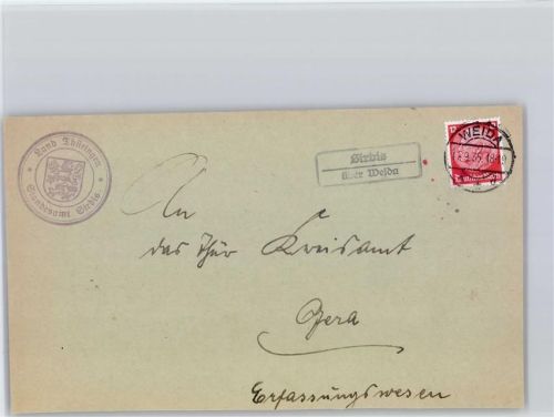 Weida Landpoststempel Sirbis