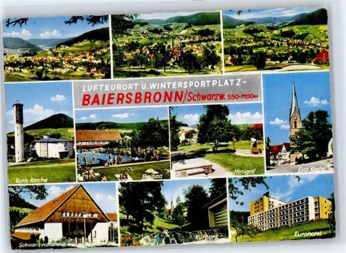 Baiersbronn Kath. Kirche Schwimmbad Minigolf Ev. Kirche Eurohotel