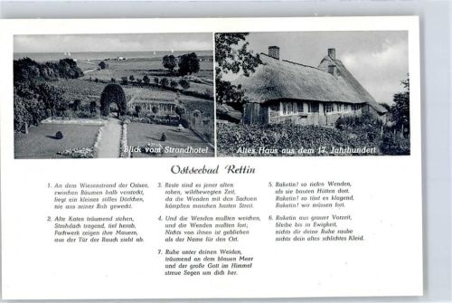 23730 W2430 Rettin - Blick vom Strand Hotel Raketin Altes Haus 17.Jahrhundert