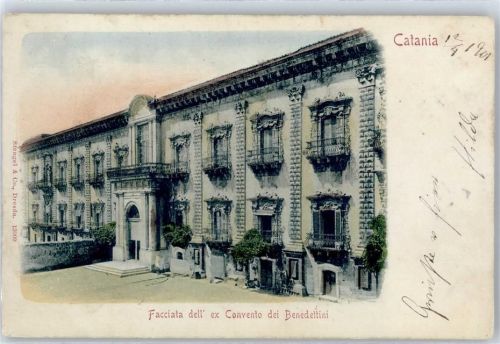 95100 Catania Lithographie Facciata dell ex Convento dei Benedettini