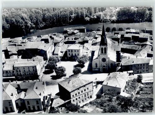 42520 Saint-Pierre-de-Boeuf 1954 - Fliegeraufnahme Teilansicht Kirche