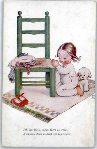 Kind Gebet Hund Primuskarte