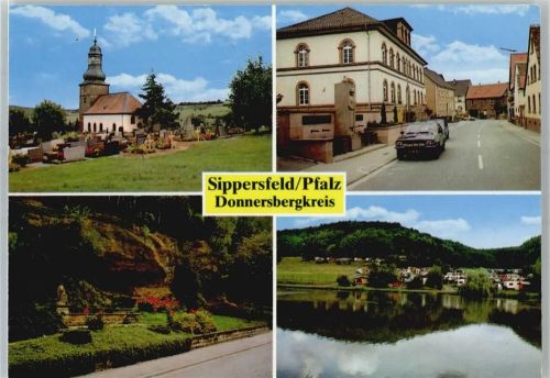 Sippersfeld Kirche Straßenansicht Auto Campingplatz