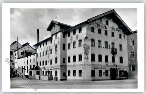 82239 W8031 Holzkirchen , Oberbay Foto AK Hotel Gasthaus Alte Post Metzgerei Handlung