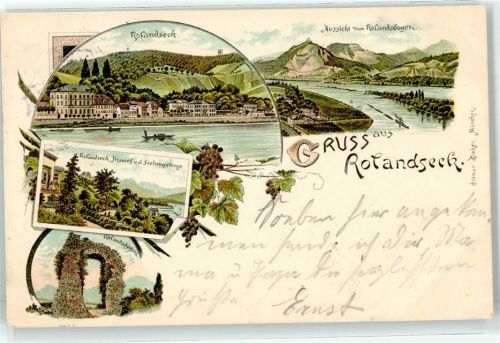 Rolandseck 1896 Rolandsbogen Siegengebirge Honnef