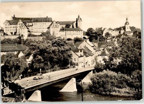 Colditz Blick zum Schloss Brücke
