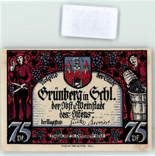 Grünberg Zielona Góra 1921 Notgeldschein