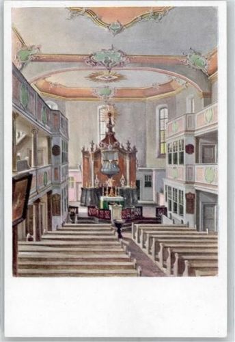 Lauterbach Inneres der Kirche sign. K.Lindegreen