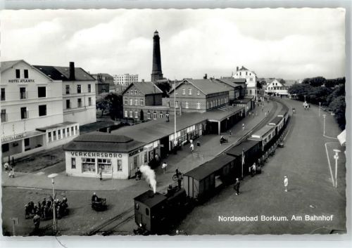 Borkum Nordseebad Am Bahnhof Verkehrsbüro Eisenbahn Hotel Atlantic