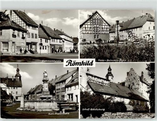 Römhild Viehmarktplatz Hans Beimler Platz Schloss Glücksburg Karl Marx Brunnen