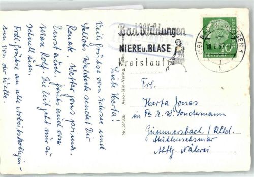 Bringhausen Landpoststempel Blick vom Haus Wießeloh Edersee