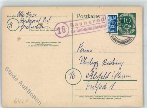 Bannerod Landpoststempel Notopfer