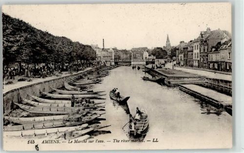 Amiens 1920 Marktszene The river market