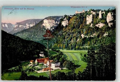 Beuron 1915 Donautal Blick auf St. Maurus Wildenstein