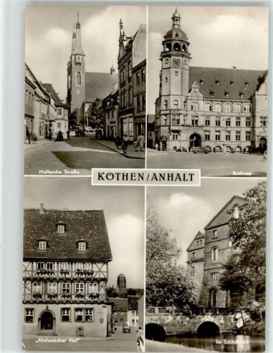 Köthen Hallesche Straße Rathaus Gasthaus Altdeutscher Hof Schlosspark