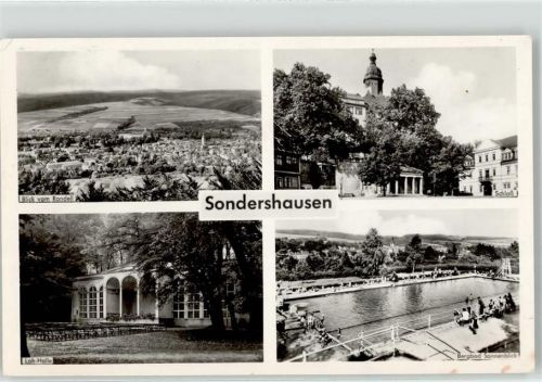 Sondershausen Lohhalle Schwimmbad Sonnenblick Schloss Blick vom Rondell