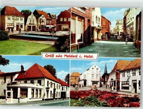 Meldorf Fußgängerzone Springbrunnen Gasthaus