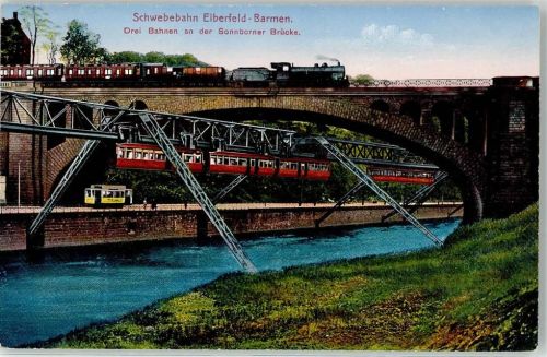 Elberfeld Schwebebahn Eisenbahn Straßenbahn Sonnborner Brücke