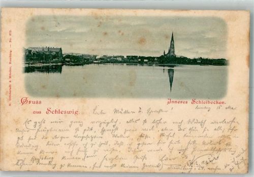Schleswig 1898 Panorama der Stadt mit St.-Petri-Dom Verlag Glückstadt & Münden No. 673