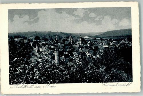 Marktbreit Panorama der Altstadt mit Schwarzem Turm und St. Nikolai Kirche
