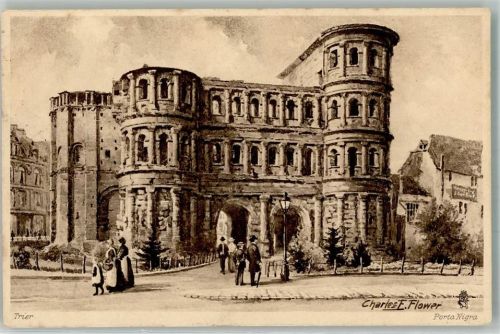 Trier 1914 sign. Flower Porta Nigra